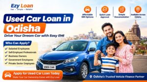 Family receiving a used car with financing assistance from Ezy Loan in Odisha