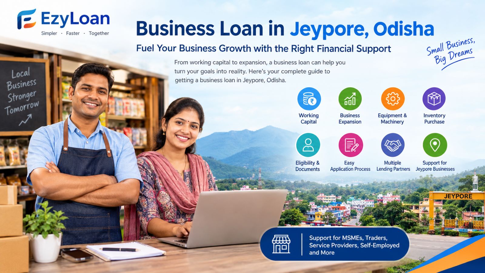 Business Loan in Jeypore Odisha for small business owners