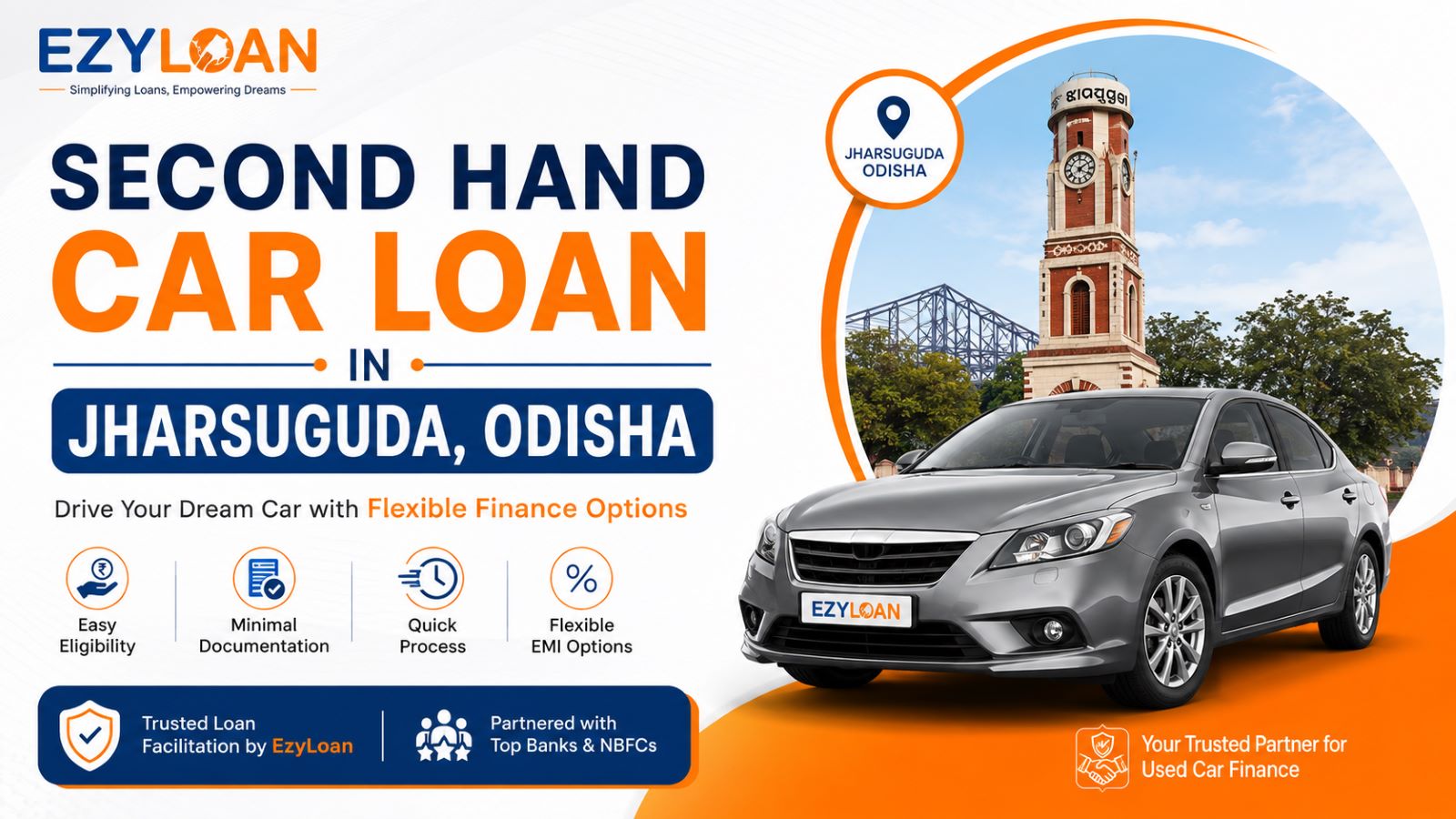 Second Hand Car Loan in Jharsuguda Odisha - Used Car Finance by EzyLoan